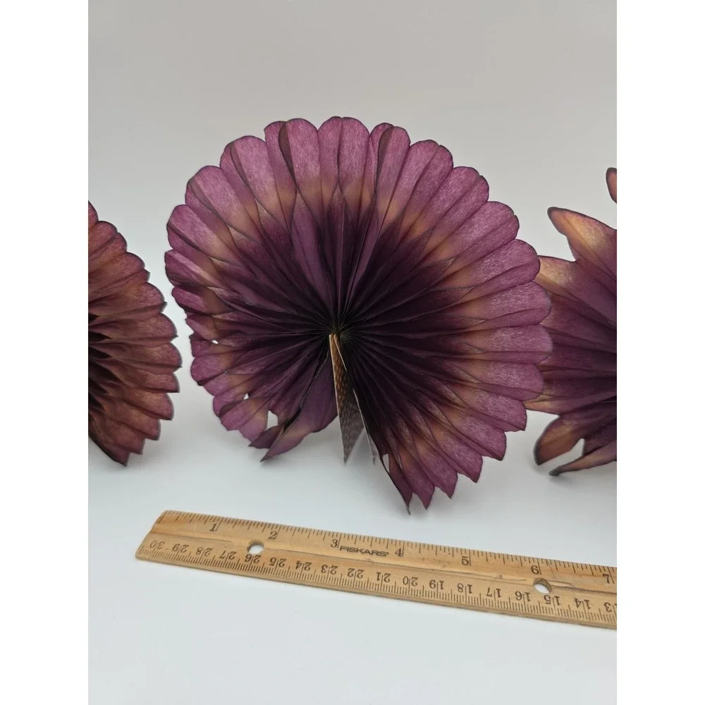 Vintage Honeycomb Paper Turkey Thanksgiving Decorations Set of 4 Multi-Color